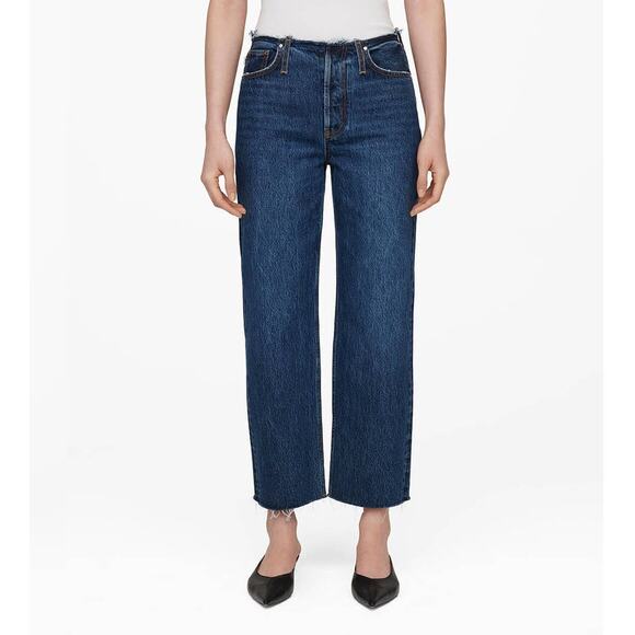 Anine Bing Denim - Anine Bing Blue Denim Gavin 1999 Straight Mid Indigo Ankle Jeans, size 28